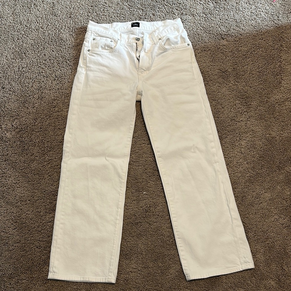 White Straight-Leg Jeans